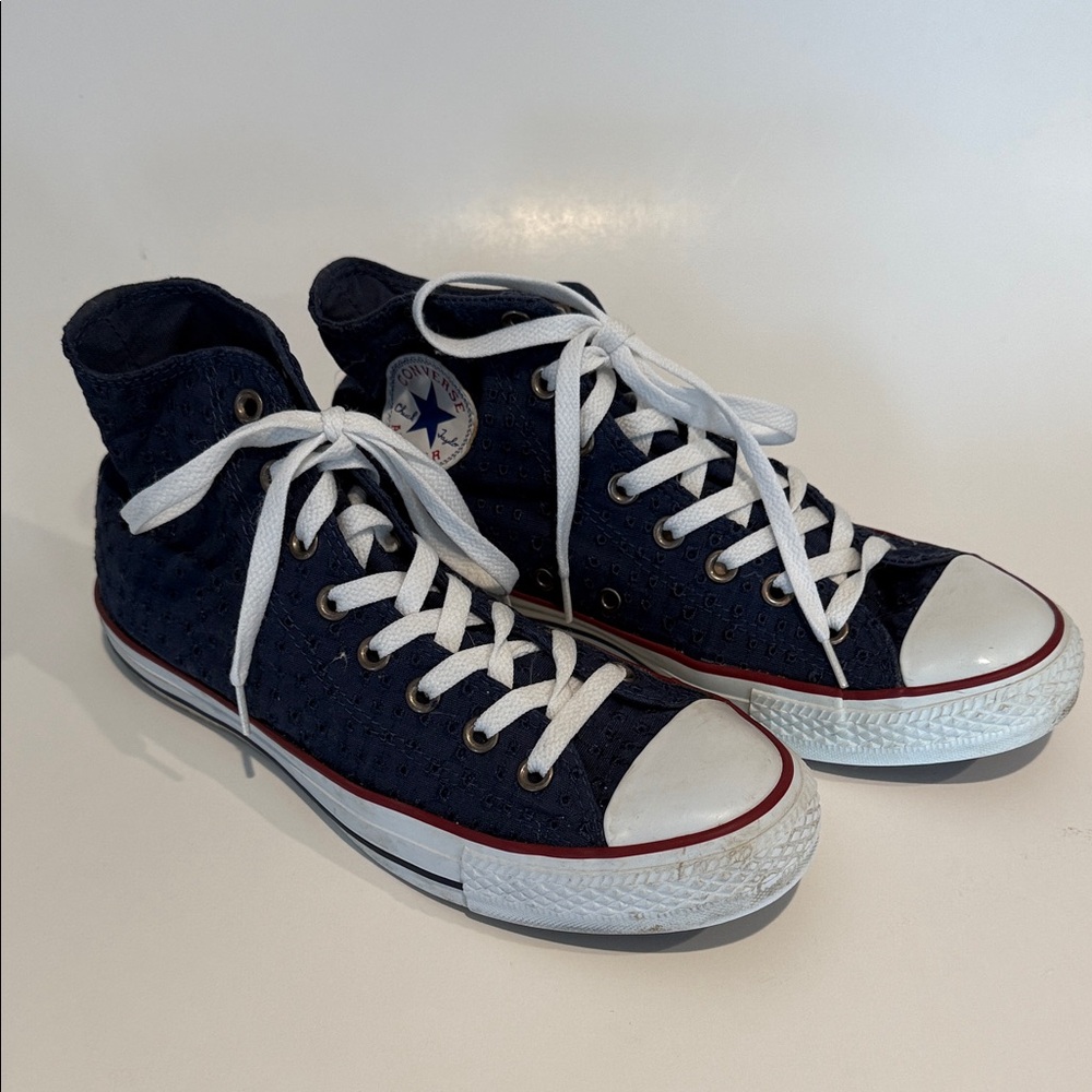 Converse | Chuck Taylor All Star Eyelet High Top Sneakers | Navy Blue | 9.5